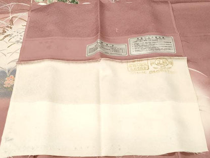 平和屋着物■訪問着　刺繍　芒　草花文　暈し染め　金銀彩　正絹　逸品　CABK3903ev