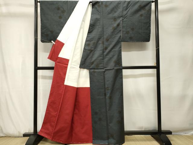平和屋着物■本場大島紬　7マルキ　籠目文　正絹　逸品　CABK3904ev