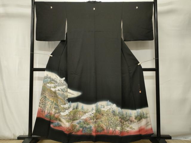 平和屋着物■豪華黒留袖　作家物　阿寒湖　暈し染め　金彩　正絹　逸品　CABK3906ev