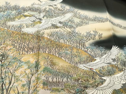 平和屋着物■豪華黒留袖　作家物　阿寒湖　暈し染め　金彩　正絹　逸品　CABK3906ev