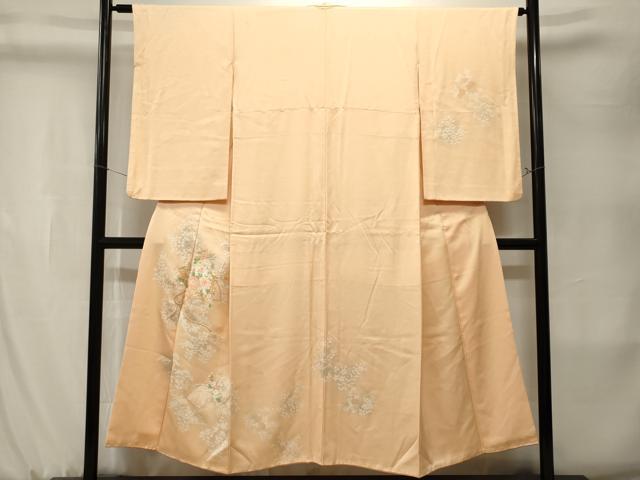 平和屋着物■訪問着　駒刺繍　扇面地紙草花文　暈し染め　正絹　逸品　CABK3909ev