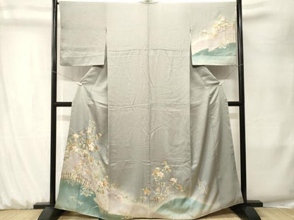 平和屋着物■訪問着　枝花文　暈し染め　金彩　正絹　逸品　CABK3911ev