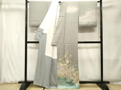 平和屋着物■訪問着　枝花文　暈し染め　金彩　正絹　逸品　CABK3911ev