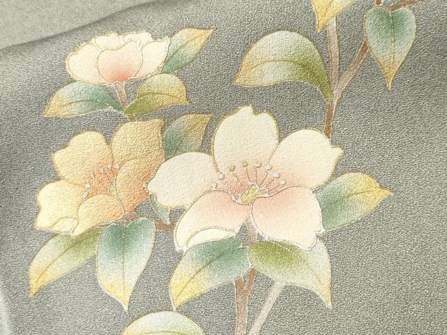 平和屋着物■訪問着　枝花文　暈し染め　金彩　正絹　逸品　CABK3911ev