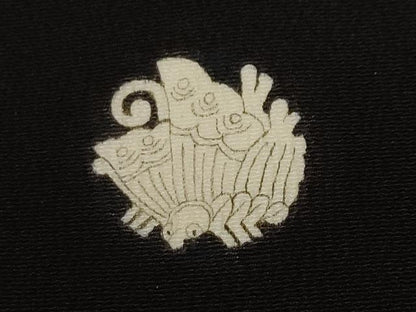 平和屋着物■豪華黒留袖　刺繍　尾長鳥芒文　暈し染め　金銀彩　正絹　逸品　CABK3913ev