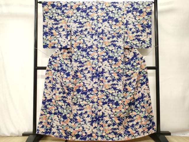平和屋着物■上質な小紋　枝花文　正絹　逸品　CABK3915ev