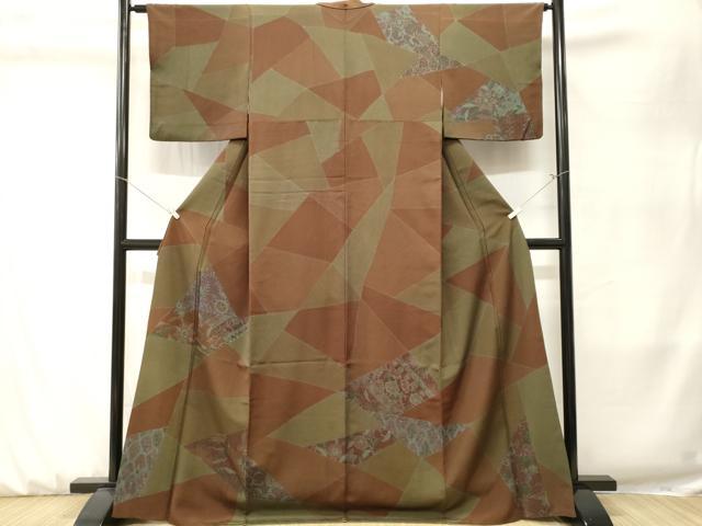 平和屋着物■訪問着　切嵌更紗花文　正絹　逸品　CABK3927ev