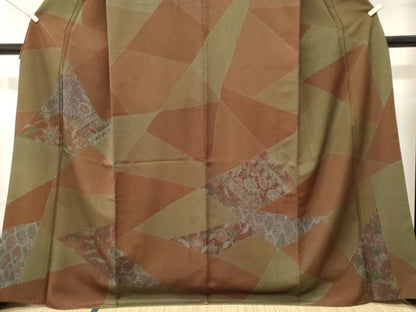 平和屋着物■訪問着　切嵌更紗花文　正絹　逸品　CABK3927ev