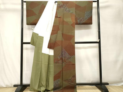 平和屋着物■訪問着　切嵌更紗花文　正絹　逸品　CABK3927ev