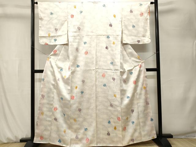 平和屋着物■上質な小紋　バラ　暈し染め　正絹　逸品　CABK3931ev
