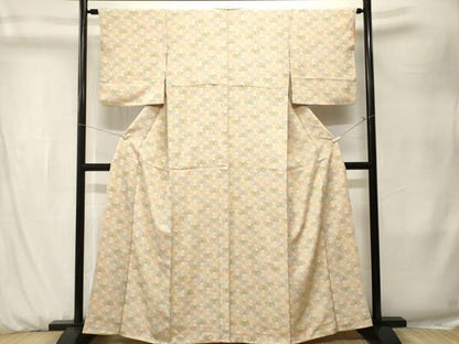 平和屋着物■上質な小紋　扇面尽くし　正絹　逸品　CABK3932ev