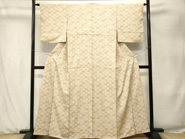 平和屋着物■上質な小紋　扇面尽くし　正絹　逸品　CABK3932ev