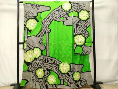 平和屋着物■豪華振袖　駒刺繍　絞り　菊文　正絹　逸品　CABK3937ev