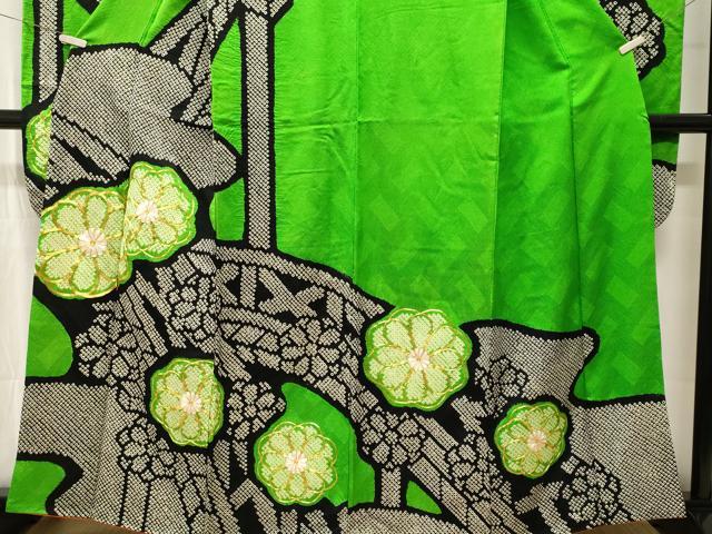 平和屋着物■豪華振袖　駒刺繍　絞り　菊文　正絹　逸品　CABK3937ev
