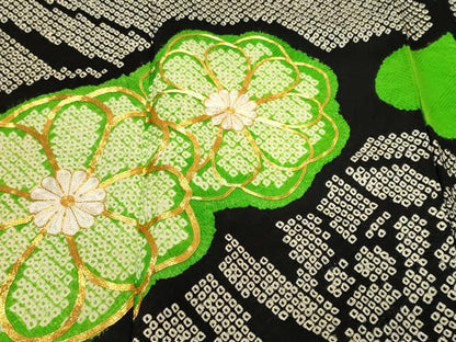 平和屋着物■豪華振袖　駒刺繍　絞り　菊文　正絹　逸品　CABK3937ev