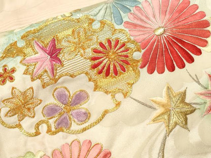 平和屋着物■豪華振袖　駒刺繍　雪輪枝花文　暈し染め　金彩　正絹　逸品　CABK3938ev
