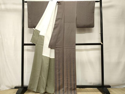 平和屋着物■色留訪問着　扇面間道　正絹　逸品　CABK3944ev