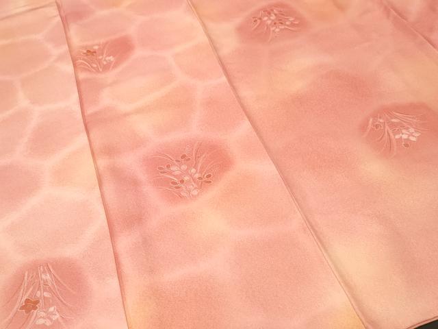 平和屋着物■上質な小紋　草花文　暈し染め　正絹　逸品　CABK3945ev
