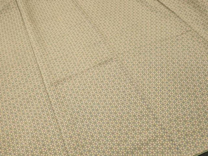 平和屋着物■上質な小紋　作家物　麻の葉文様　鬼しぼ縮緬　正絹　逸品　CABK3972ev
