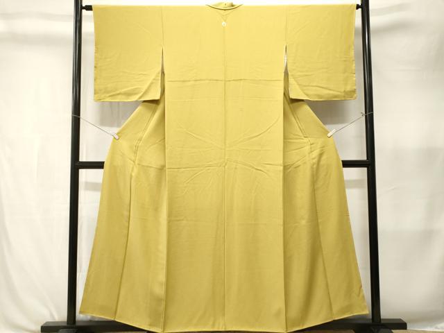 平和屋着物■上質な色無地　平安の調べ　草木染め　堅牢染　芥子色　反端付き　正絹　逸品　CABK3983ev