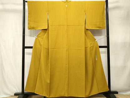 平和屋着物■上質な色無地　雅び彩重ね染　黄朽葉色　正絹　逸品　CABK3984ev