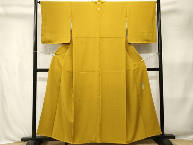 平和屋着物■上質な色無地　雅び彩重ね染　黄朽葉色　正絹　逸品　CABK3984ev