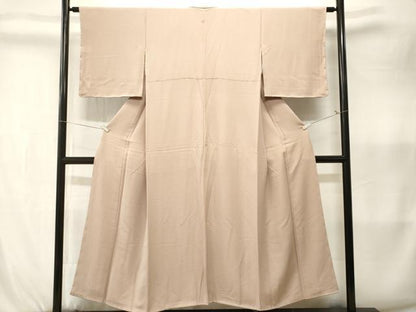 平和屋着物■上質な色無地　亜麻色　正絹　逸品　CABK3988ev