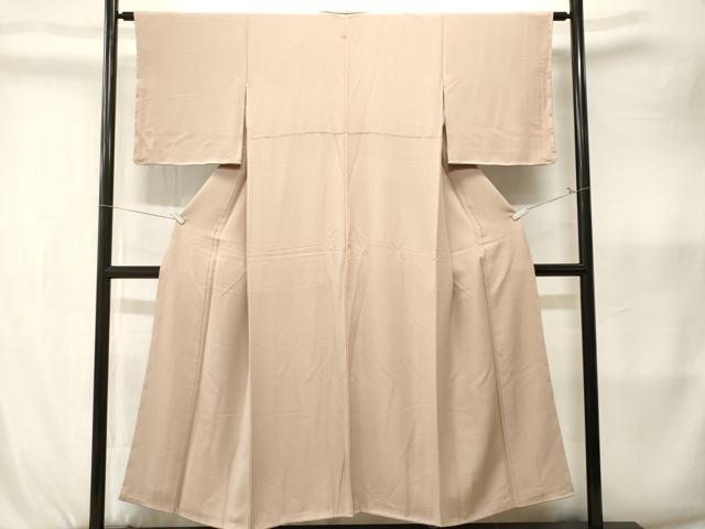 平和屋着物■上質な色無地　亜麻色　正絹　逸品　CABK3988ev