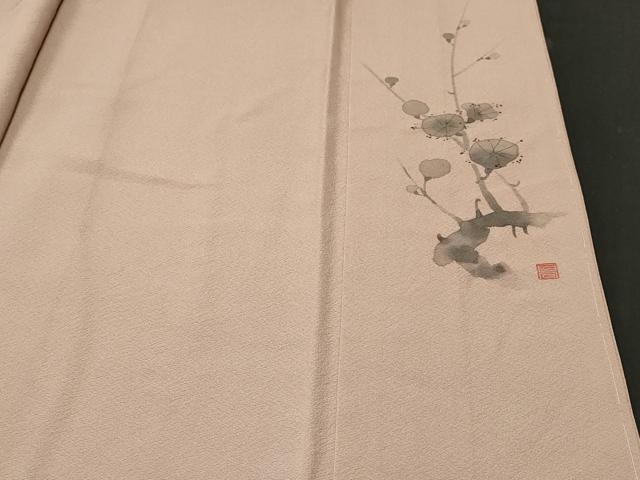平和屋着物■上質な色無地　亜麻色　正絹　逸品　CABK3988ev
