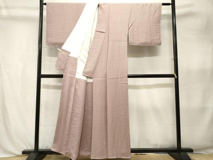 平和屋着物■本草木染作家　瑞寶　色無地　霞地紋　枯野色　正絹　逸品　CABK3990ev