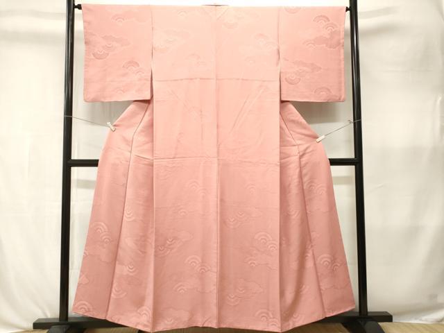 平和屋着物■上質な色無地　青海波地紋　ときがら茶色　正絹　逸品　CABK3994ev