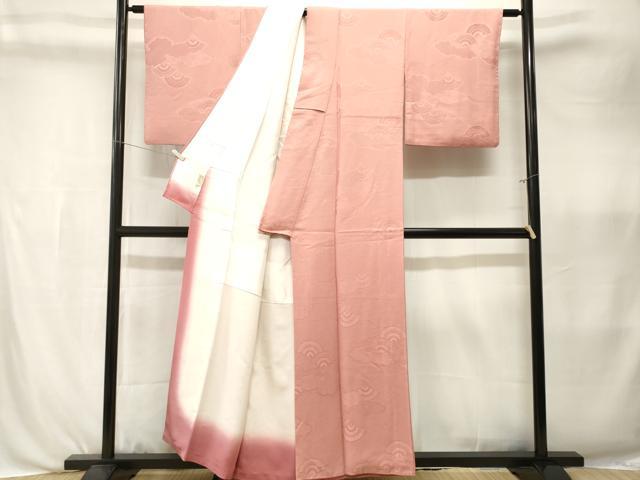 平和屋着物■上質な色無地　青海波地紋　ときがら茶色　正絹　逸品　CABK3994ev
