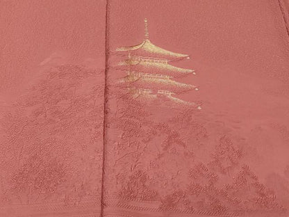 平和屋着物■豪華色留袖　風景文　金糸　正絹　逸品　CABK4003ev