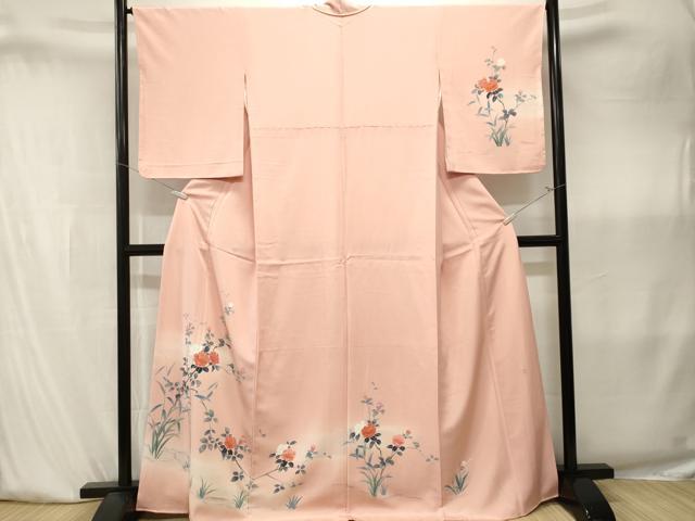 平和屋着物■訪問着　作家物　草花文　暈し染め　正絹　逸品　CABK4006ev