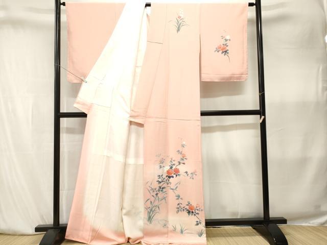 平和屋着物■訪問着　作家物　草花文　暈し染め　正絹　逸品　CABK4006ev