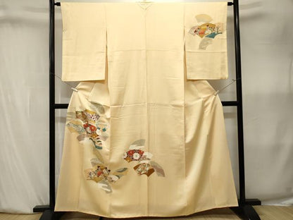 平和屋着物■訪問着　地紙重ね吉祥花唐草文　金彩　正絹　逸品　CABK4008ev