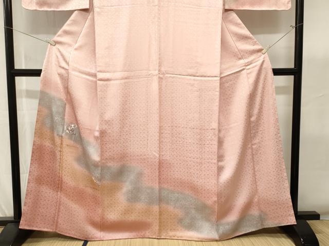 平和屋着物■訪問着　総刺繍　花唐草文　暈し染め　正絹　逸品　CABK4009ev