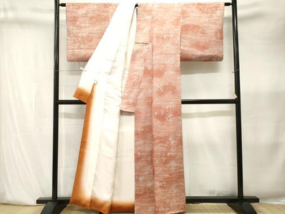 平和屋着物■上質な小紋　草花文　暈し染め　正絹　逸品　CABK4010ev