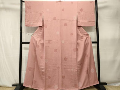 平和屋着物■上質な小紋　幾何学花文　正絹　逸品　CABK4014ev