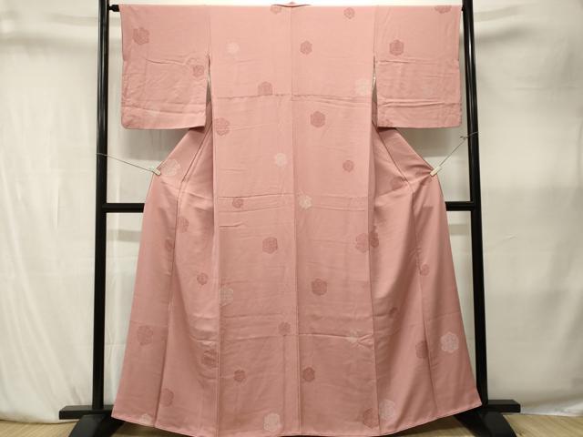 平和屋着物■上質な小紋　幾何学花文　正絹　逸品　CABK4014ev