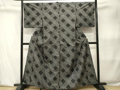 平和屋着物■本場大島紬　菱繋ぎ文　正絹　逸品　CABK4019ev