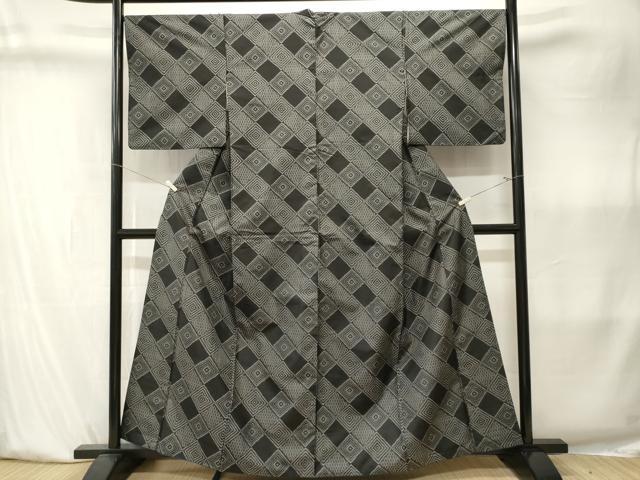 平和屋着物■本場大島紬　菱繋ぎ文　正絹　逸品　CABK4019ev