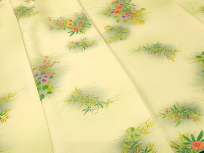 平和屋着物■上質な小紋　草花文　暈し染め　正絹　逸品　CABK4021ev