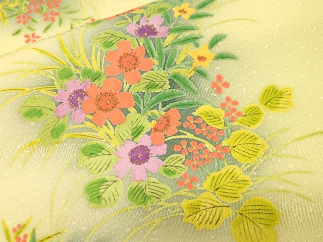 平和屋着物■上質な小紋　草花文　暈し染め　正絹　逸品　CABK4021ev