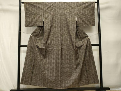 平和屋着物■本場大島紬　麻の葉文様　正絹　逸品　CABK4025ev