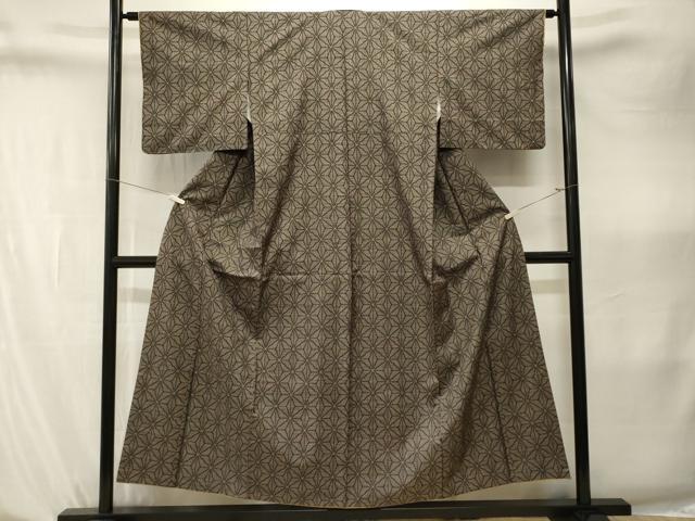 平和屋着物■本場大島紬　麻の葉文様　正絹　逸品　CABK4025ev