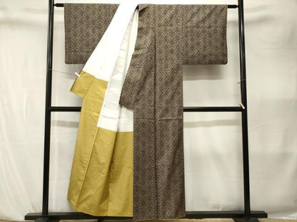 平和屋着物■本場大島紬　麻の葉文様　正絹　逸品　CABK4025ev