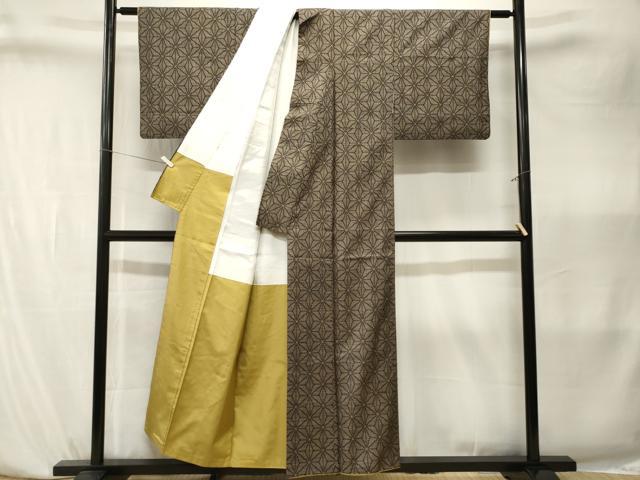 平和屋着物■本場大島紬　麻の葉文様　正絹　逸品　CABK4025ev