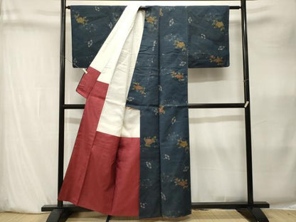 平和屋着物■上質な紬　舞花文　正絹　逸品　CABK4026ev