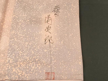 平和屋着物■二代目清次郎　手描き　小紋　霰霞文　暈し染め　正絹　逸品　CABK4029ev
